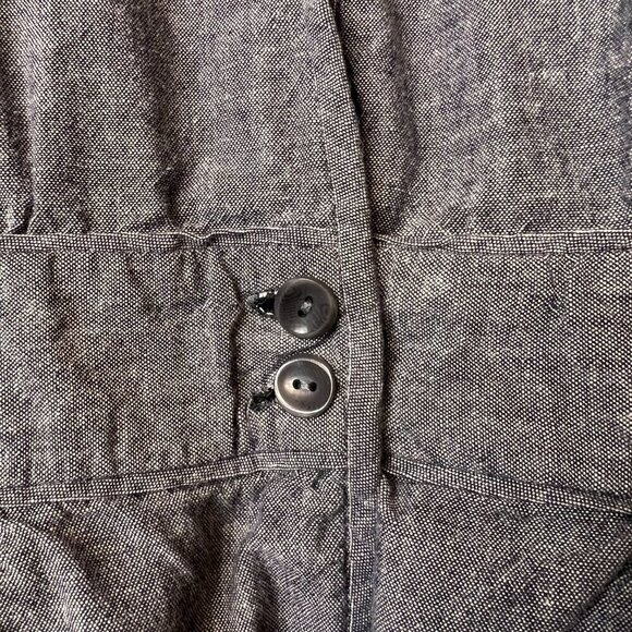 Eileen Fisher Jacket Womens Size Small Peplum Stand Collar 100% Cotton Chambray - Picture 7 of 15
